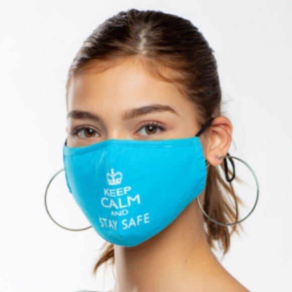 Papaya Keep Calm & Stay Safe Reusable Face Mask - Picture 1 of 6